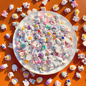 Cute Minisize Mixed Resin Charms Cartoon Flatback Cabochons for DIY Jewelry Making Nail Art Decoration Hairpin Accessories