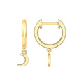 EQE50 RINNTIN Fashion Jewellery Moon Charms 925 Silver Piercing Gold Plated Huggie Earrings