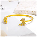 JUSNOVA Luxury Stainless Steel Bracelet Bangle New Arrival Trendy Gold-Plated Diamond Jewelry for Women ODM Religious Style
