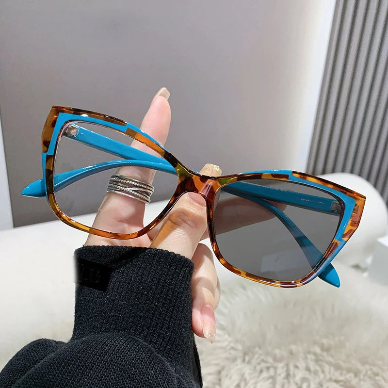 Fashion Optical Eyewear Blue Reflection Photochromic Glasses Anti Blue Light Blocking Glasses for Women