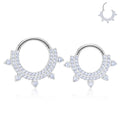 Fashion ASTM F136 Titanium Piercing Hinged Clicker Septum Ring With CZ Lined Piercing Jewelry