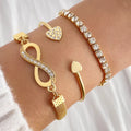 Zooying Fashion Trend Love Diamond Arrow Bracelet Set