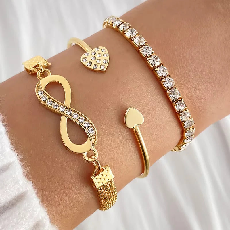 Zooying Fashion Trend Love Diamond Arrow Bracelet Set