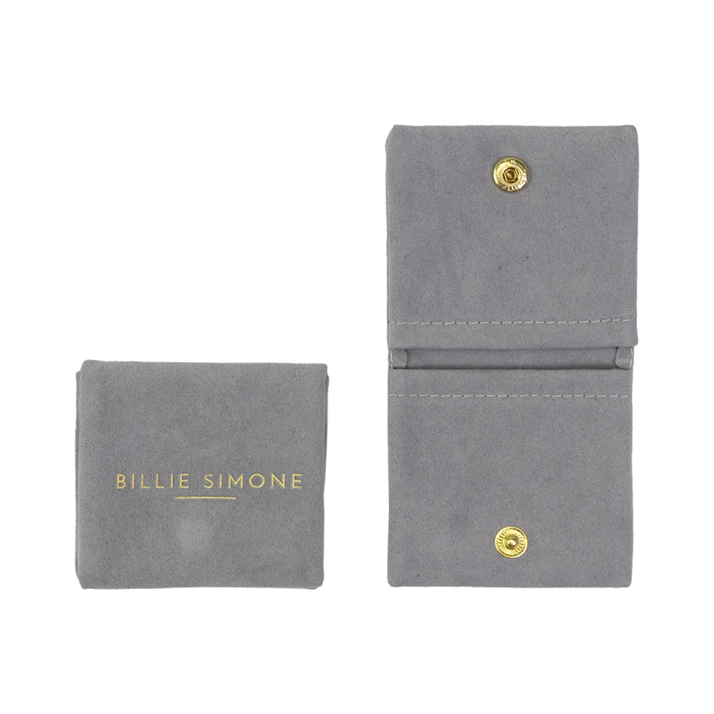 Customized Golden Velvet Jewelry Packaging Bag Double Pocket Flap Recyclable Reusable for Rings Necklaces Bracelets Watches Gift