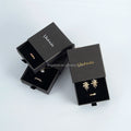 8*8*2.5cm High-End Satin Pull Tab Black Cardboard Jewelry Gift Box for Earrings Ring Pendant-Sliding Design with Elegant Style