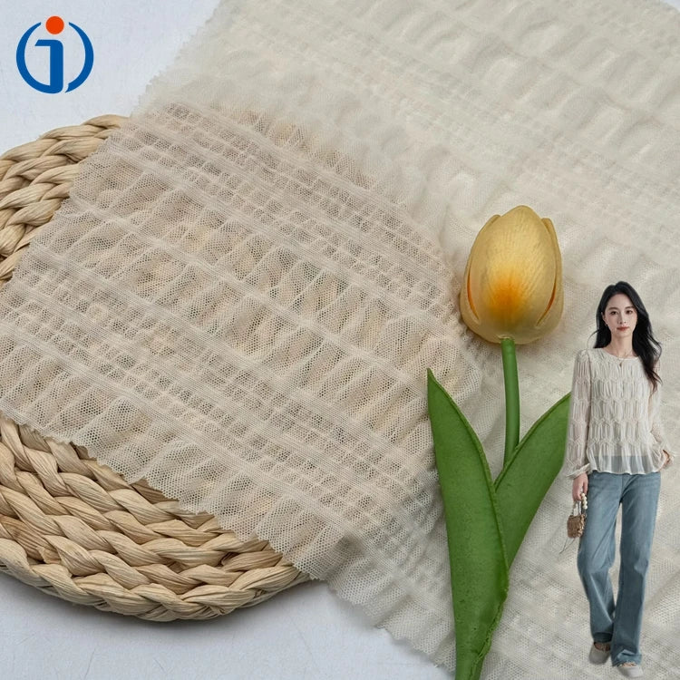 2025 New Fashion 88%Nylon 12%Spandex Elegant Crepe Stretch Warp Knitting Breathable Wedding Lace Fabric for Women