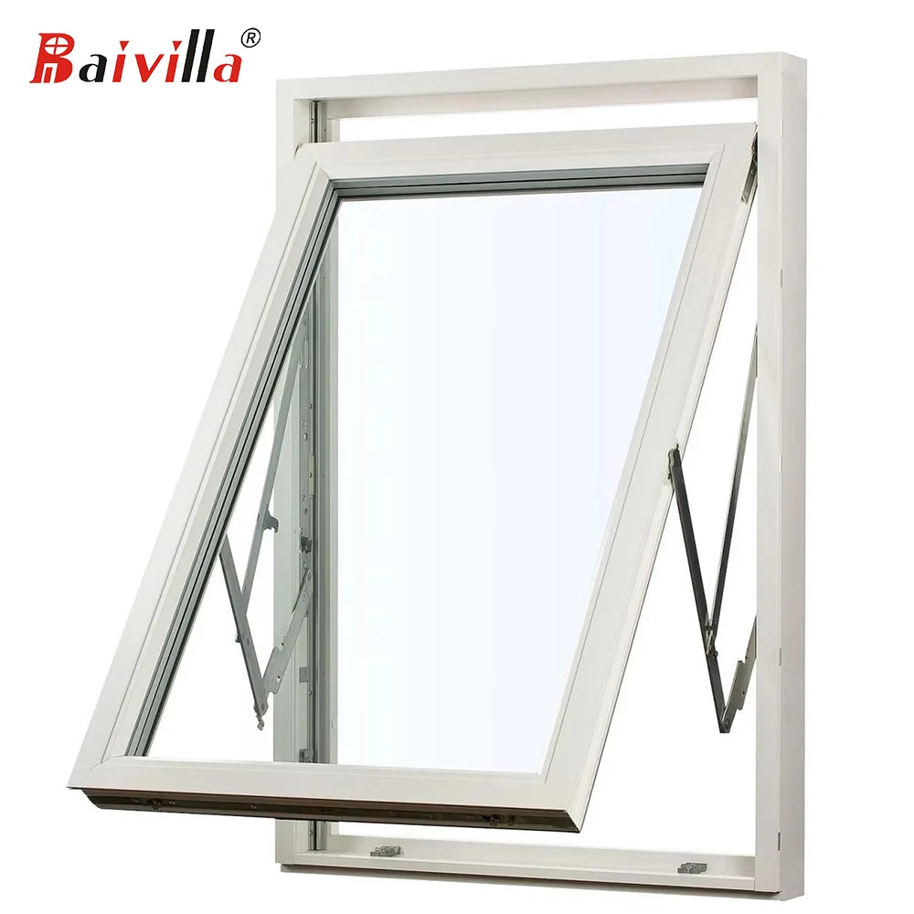 High Quality Standard Double Glazed Aluminium Bathroom Awning Windows Modern Design Waterproof Vertically Casement Window