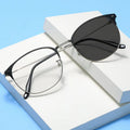 Retro Square Men Eyeglasses Frames Anti Blue Light Photochromic Optical Frame Fashion Color Changing Glasses