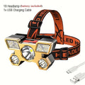 USB Rechargeable Portable 4 Modes Night Headlamp Cheap Super Bright 3LED+6SMD LED Headlights for Outdoor Fishing Camping