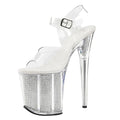 New Elegant 20cm Sexy Super High Heels Sandals Transparent Crystal Platform Shoes 8 Inch Crystal Shoes