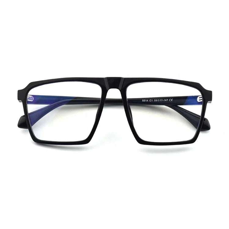 DOISYER Luxury Unisex Solid Transparent Square Big Frame Anti Blue Light Blocking Glasses Private Label Print for Computer Work