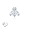G23 ASTM F136 Titanium Marquise CZ Labret Fan Internal Thread Ear Helix Cartilage Tragus Top Body Piercing Jewelry