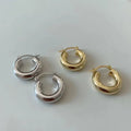 925 Sterling Silver Gold Plated Earrings Waterproof Hollow Chunky Big Large Geometric Smooth Hoop Earrings