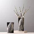 Medieval Bohemian Ceramic Floor Vase Hand-scratched Old Retro Creative Flower Arrangement Decoration Black White Matching Home