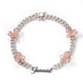 Top Icy Unique Design Rhinestone Butterfly Choker With Personalized Name Pendants Instagram Letter Pendant Necklace Initial
