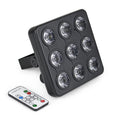 9 Pcs Small square Par Lights Dj Disco Party Wedding Decoration Stage Lighting with Remote Control
