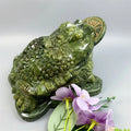 Hot Sale Crystals Unique Crafts Islamic Gifts Xiuyan Jade Golden Toad for Ornaments