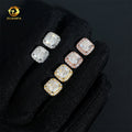 Ready to Ship Hip Hop Earring 925 Silver Asscher Cut 1.5ct Halo Men VVS Moissanite Earrings