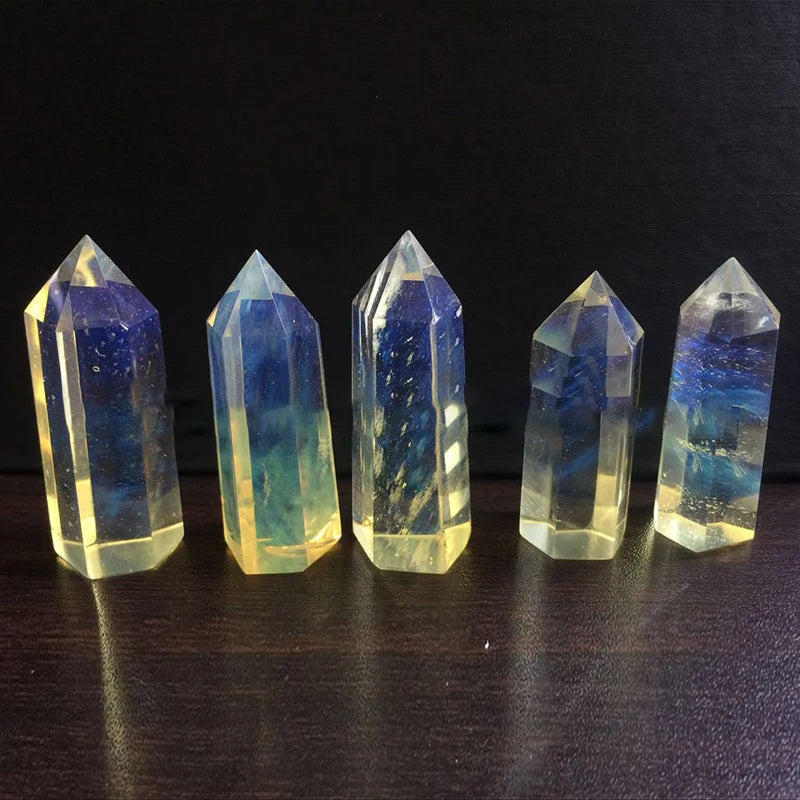 Healing Yellow Crystal Wand Faceted Reiki Chakra Meditation Therapy Home Good Luck Decor Wand