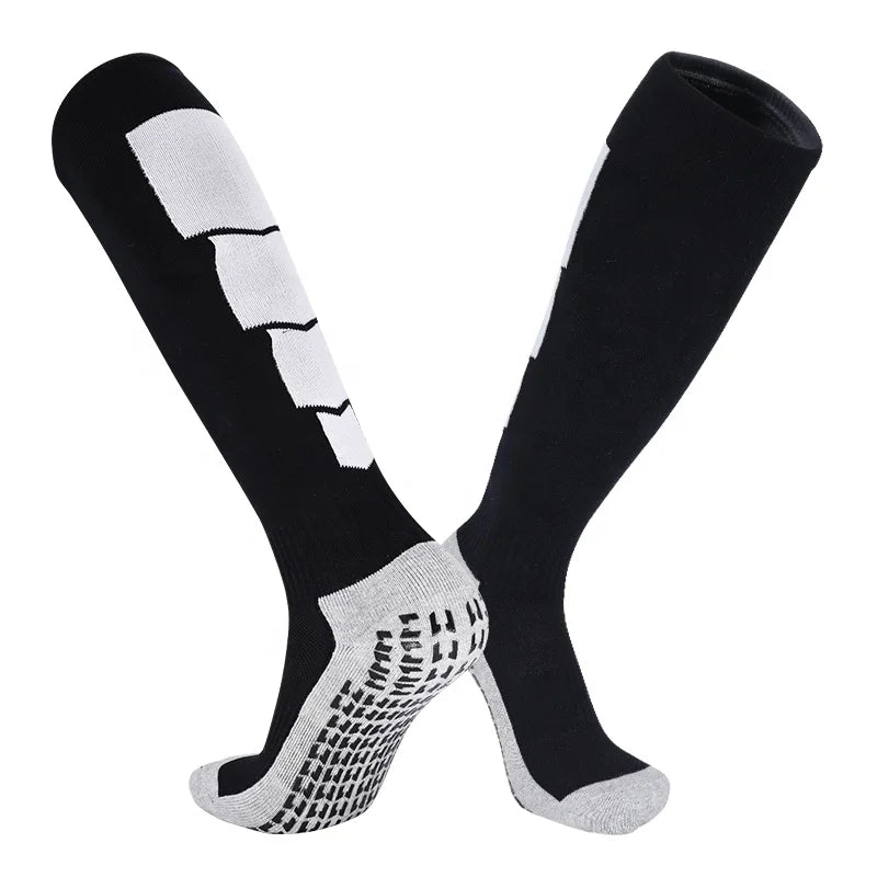 Popular Customise Adult Soccer Socks Nylon Protection Against Slip High Elastic Wrap Long Football Socks