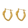 Women 18K Gold Plated Stainless Steel Hoop Huggie Earrings for Women