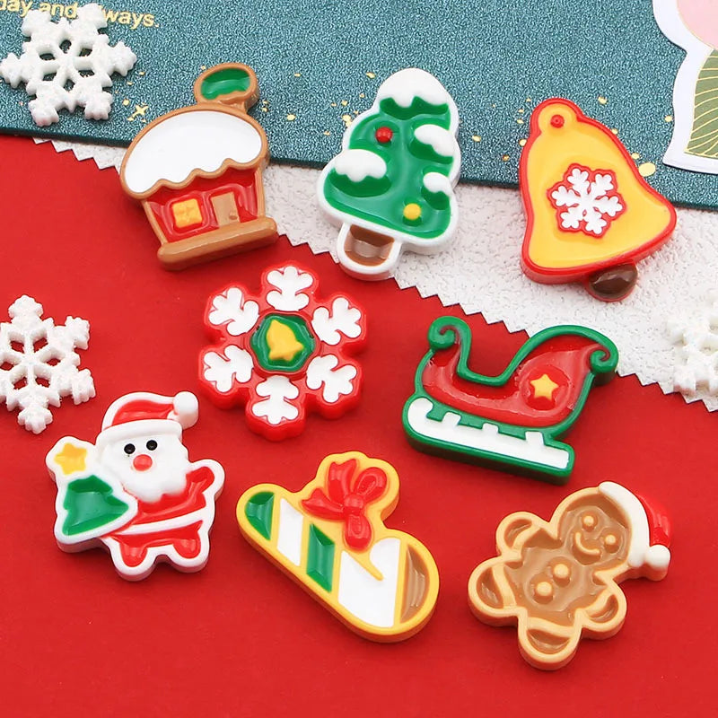 Christmas Toys Flat Back Resin Cabochon Holiday Kids Gifts fit Jewelry Making Xmas Styles DIY Decor Home Ornament