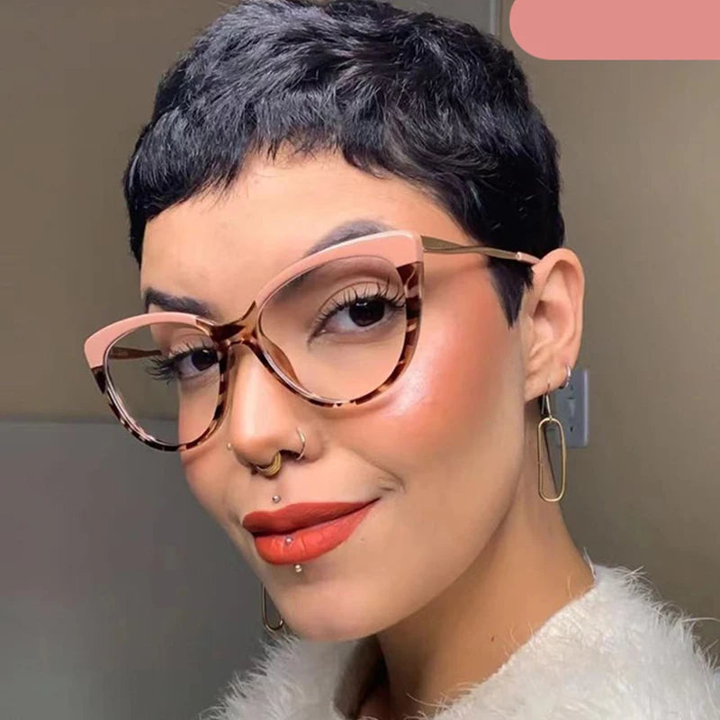 Wholesale Retro Cat Eye Frame Mirror Ladies Glasses TR90 Metal Anti-Blu-ray Fashion