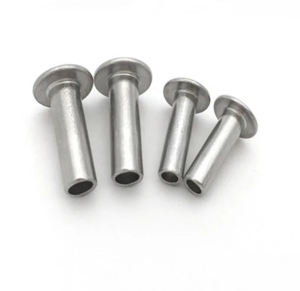 Custom Helmet Rivet Pan Head Semi-Hollow Stainless Steel Rivet for Helmet Hollow Flat Semi Tubular Rivets