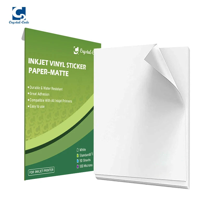 Custom  A4 Sheet Inkjet Matte Adhesive Printable Label Matt Size for Printer Vinyl Sticker Paper