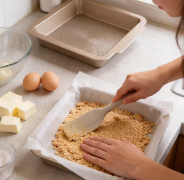 Gold Nonstick Eco-Friendly LFGB Certified for Square Baking Pan Handles Carbon Steel Bakeware for Brownies Sheet Cakes