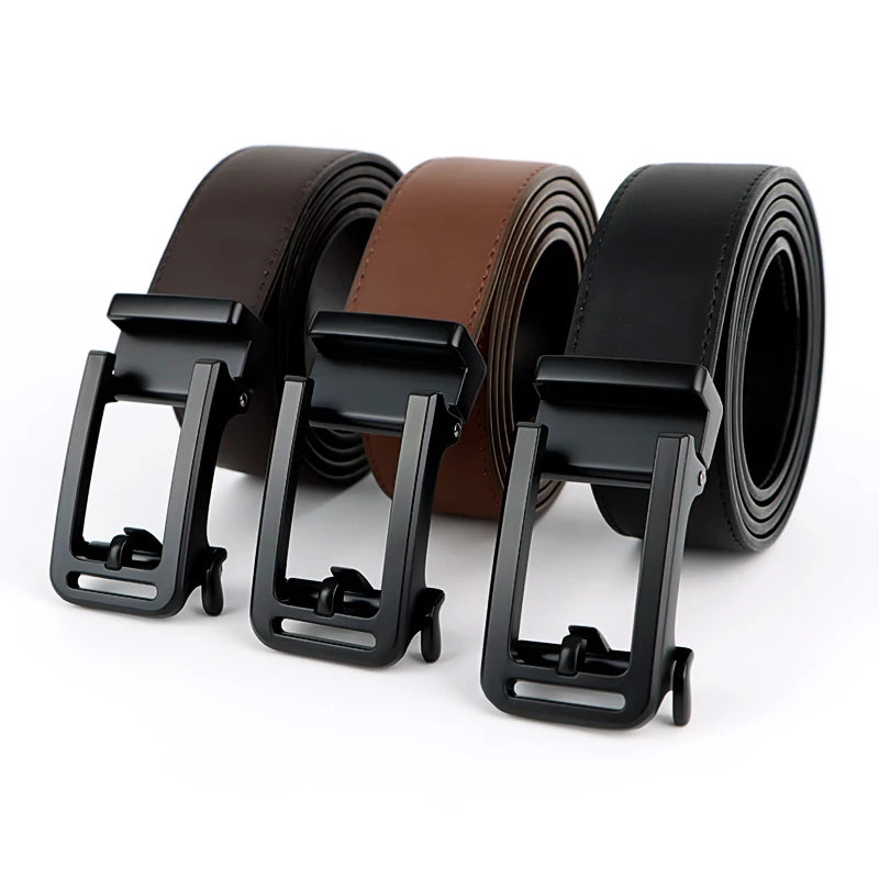 New Fashion Split Men Genuine Leather Belt With Alloy Automatic Buckle Garment Belt OEM Customized Logo Men Belt
