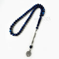 New Silver Plated Resin Tesbih Black Handmade Unisex Religious Prayer Beads 10mm-51 Rosary Tassels Islam Gift Muslim Misbaha