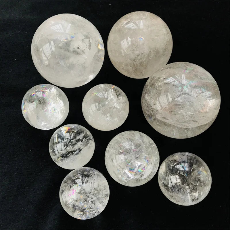 Wholesale Natural Big rainbow clear Quartz Sphere Crystal Gemstone Ball