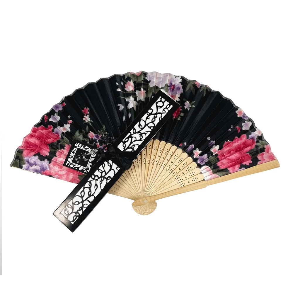 Custom Printed Folding Hand Fan Spanish Wholesale Bridal Bamboo Fans Abanicos De Mano Personalizados Craft Personalized Hand Fan