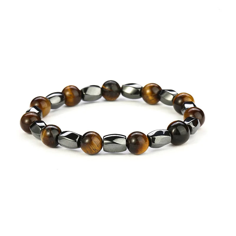 Natural Stone 8mm Tiger Eye Beads Hematite Bracelets for Men Gemstone Crystal Beads Energy Healing Stone Bracelet
