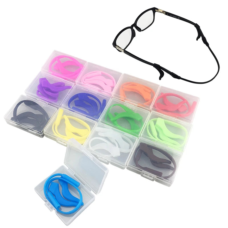 Set of 2 Antislip Silicone Kids Eyeglasses Straps with Sear Hook Eyewear Retainer Accessories