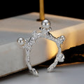 ICEBELA S925 Sterling Silver 925 Silver Branch Texture Shellfish Bead Ring With Adjustable Opening for Women