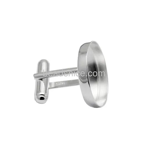 Sterling Silver Cufflink Blanks Cabochon Wholesale Jewelry Findings 925 Silver Cufflinks