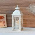 Rustic Milk White Metal Candle Holder Hanging Candle Lantern Best Wedding Decor Lantern Glass Lantern for Indoor Outdoor