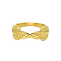 Costume Fancy Gold Rings Stainless Steel Double Head Snake Bone Gold Plated Couple Rings