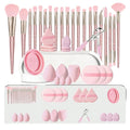 20-Piece Combination Face Wash Eye Shadow Blush Makeup Brush Set Synthetic Hair Eyeliner Eyebrow Pencil Plastic Handle Brushes MegaBDM