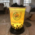 Modern Art Resin Large Size Giant Milk Tea Cup Sculpture Boba Tapioca Fiberglass Bubble Tea Cups for Boba Shop Decor