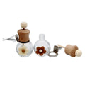 Wholesale Mini Wooden Cap Car Aroma Diffuser Bottle Clear Car Vent Fragrance Bottle with Wooden Reed
