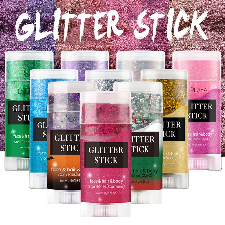Luxfume Makeup Party Concert Festival Rave Accessories Sparkling Shimmer Glitter Stick for Face Body Hair