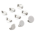10pcs 10/12/14mm Inner Size Stainless Steel Material Brooch Style Cabochon Blank Base Cameo Setting Charms Pendant Tray DIY