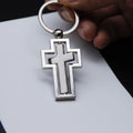 New Design Metal Cross Christian Keychain Hollow 360 Degree Rotating Keychain Christian Gift Key Pendant