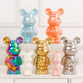 28CM Cartoon Electroplated Bear Ornament TV Cabinet Wine Cabinet Peach Heart Bear Ornament Light Luxury Home Decor Ornament