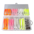 61pcs 6cm 7.5cm Artificial Fishing Bait Tackle Bass Fishing Gear Lures Kit Set Jig Hook T Tail Soft Lure Plastic Lures Set