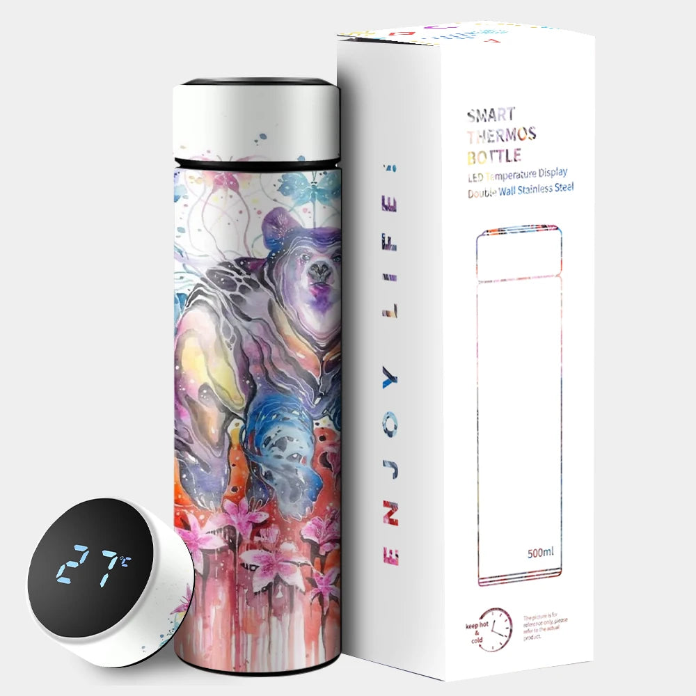 500ml Intelligent LED Temperature Display Digital Smart Thermos Bottle Double Wall Stainless Steel Vacuum Insulated Leak-Proof