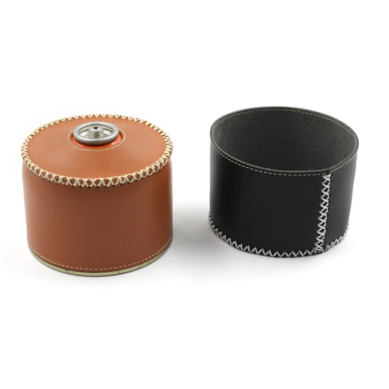 Factory Stock Pure Hand Sewing 450ml Gas Tank Leather Case  Outdoor Gas Tank for Outside Camping